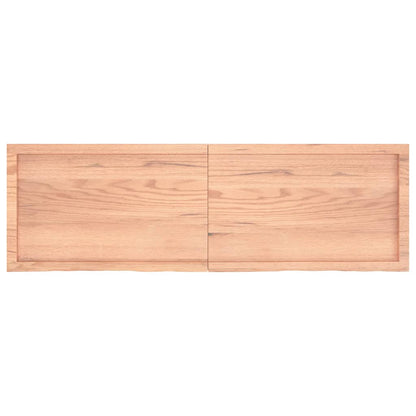 Wandschap 160x50x(2-4)cm behandeld massief eikenhout lichtbruin