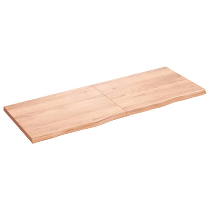 Wandschap 160x60x(2-4)cm behandeld massief eikenhout lichtbruin