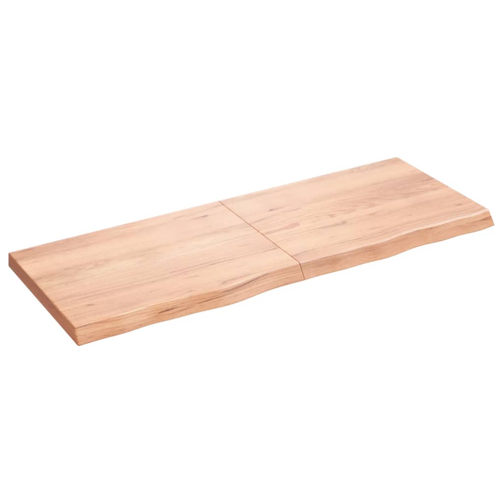 Wandschap 160x60x(2-6)cm behandeld massief eikenhout lichtbruin