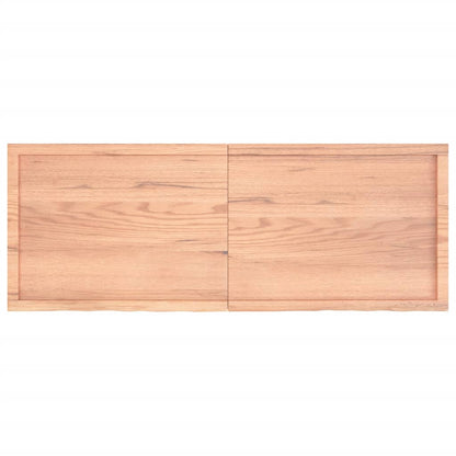 Wandschap 160x60x(2-6)cm behandeld massief eikenhout lichtbruin