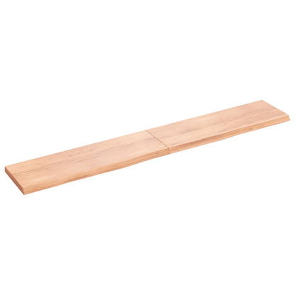 Wandschap 180x30x(2-4)cm behandeld massief eikenhout lichtbruin