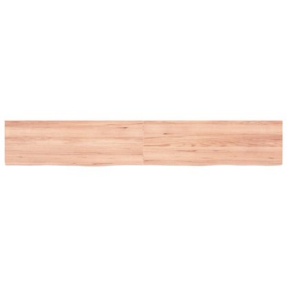 Wandschap 180x30x(2-4)cm behandeld massief eikenhout lichtbruin