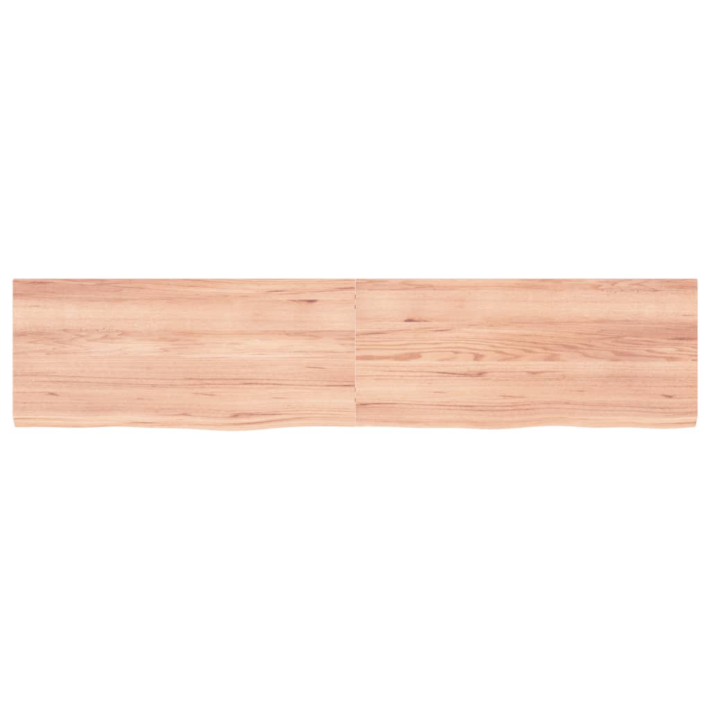 Wandschap 180x40x(2-4)cm behandeld massief eikenhout lichtbruin