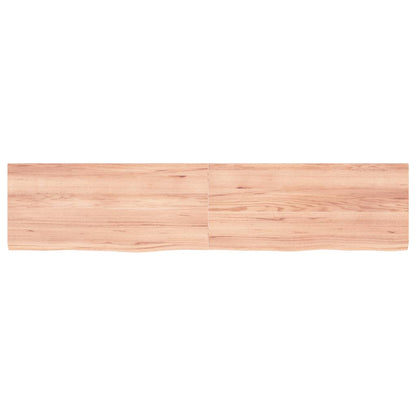 Wandschap 180x40x(2-4)cm behandeld massief eikenhout lichtbruin