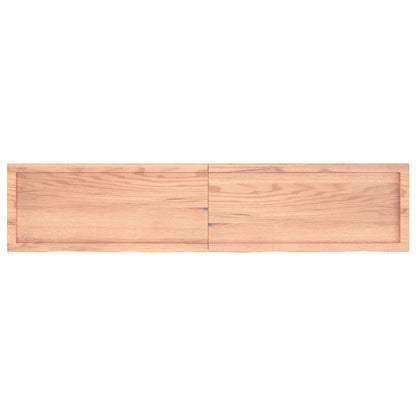 Wandschap 180x40x(2-4)cm behandeld massief eikenhout lichtbruin