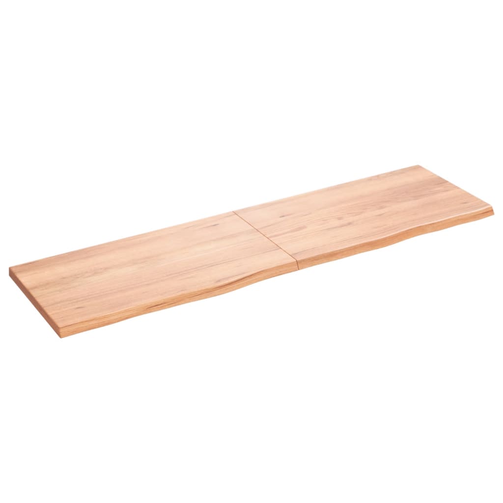 Wandschap 180x50x(2-4)cm behandeld massief eikenhout lichtbruin