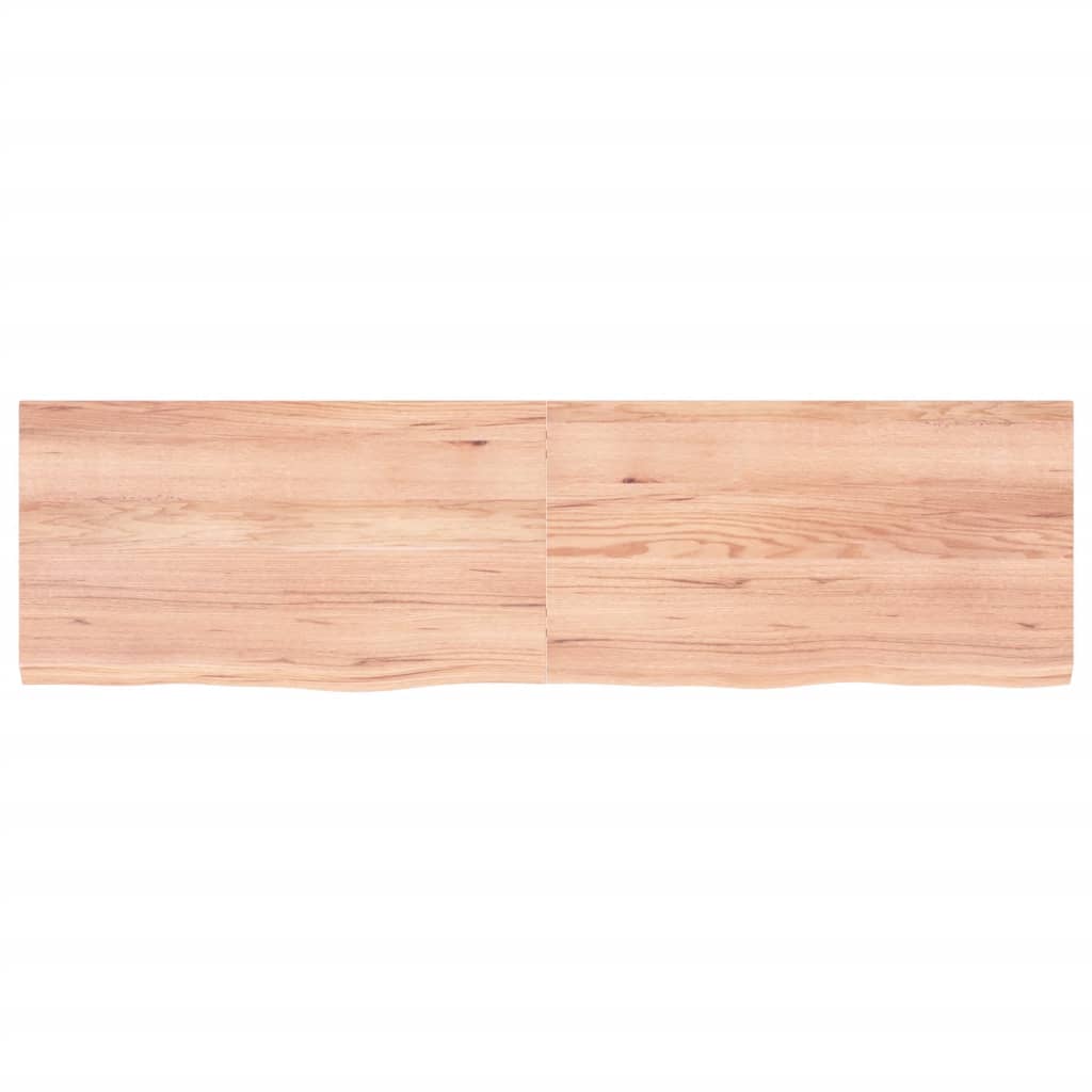 Wandschap 180x50x(2-4)cm behandeld massief eikenhout lichtbruin