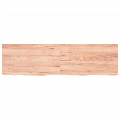 Wandschap 180x50x(2-4)cm behandeld massief eikenhout lichtbruin