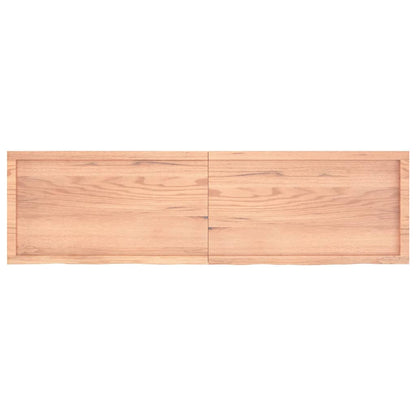 Wandschap 180x50x(2-4)cm behandeld massief eikenhout lichtbruin