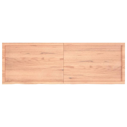 Wandschap 180x60x(2-4)cm behandeld massief eikenhout lichtbruin