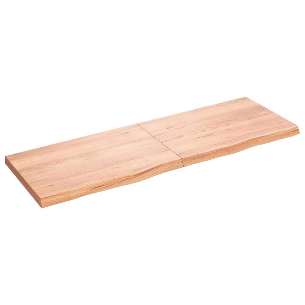 Wandschap 180x60x(2-6)cm behandeld massief eikenhout lichtbruin