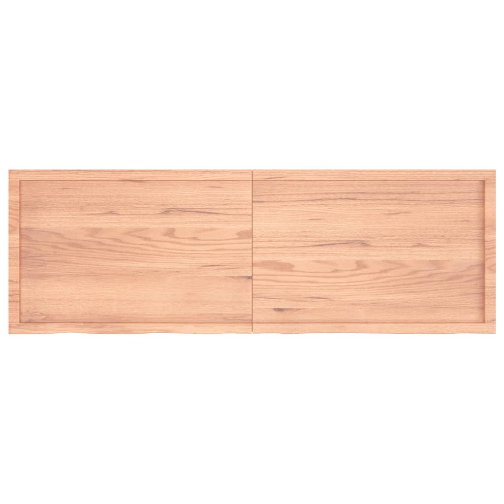 Wandschap 180x60x(2-6)cm behandeld massief eikenhout lichtbruin