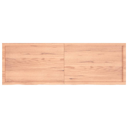 Wandschap 180x60x(2-6)cm behandeld massief eikenhout lichtbruin