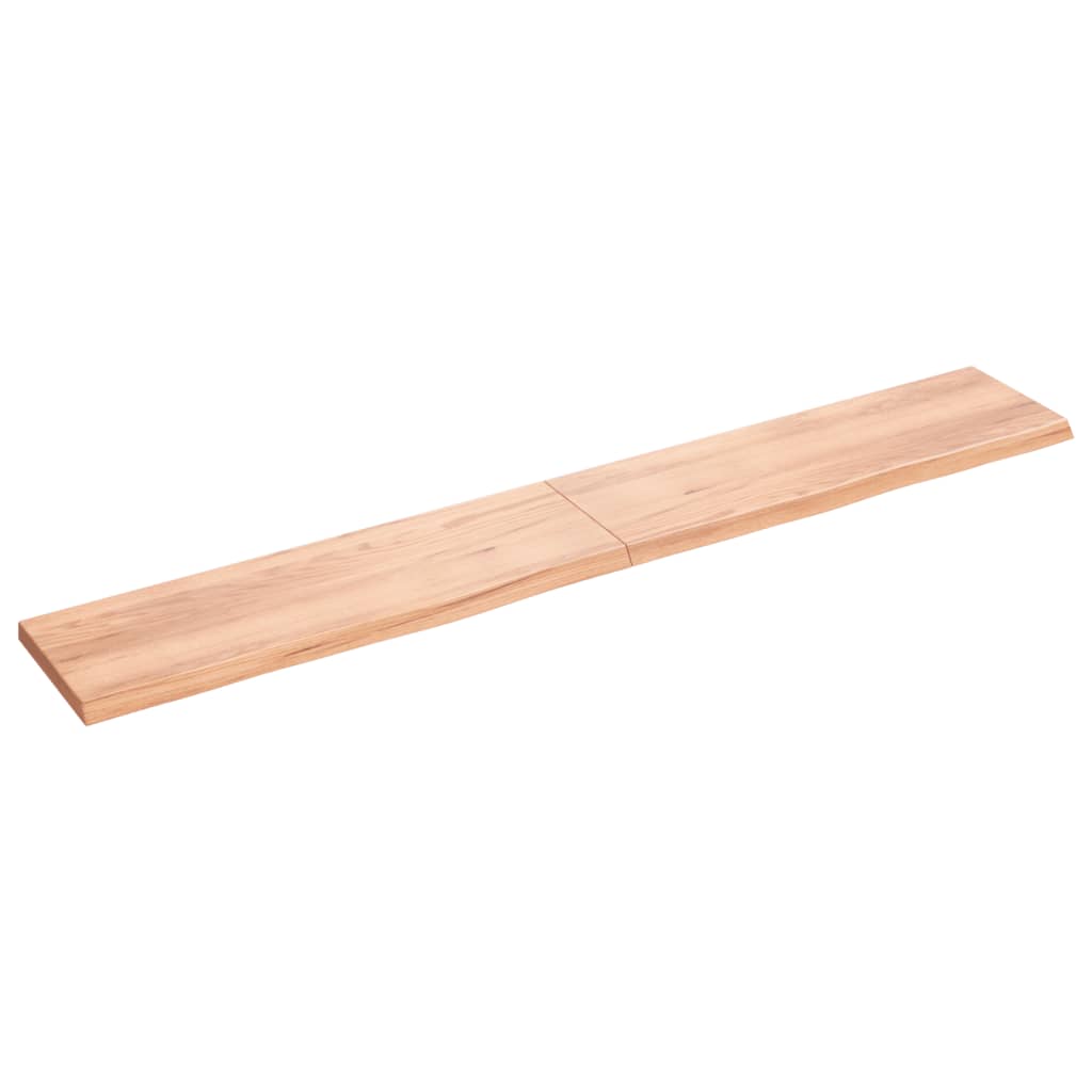 Wandschap 200x30x(2-4)cm behandeld massief eikenhout lichtbruin