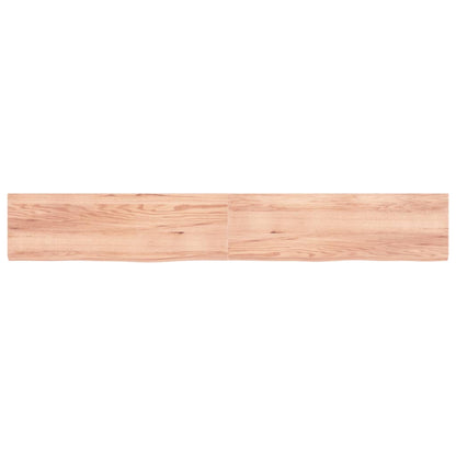 Wandschap 200x30x(2-4)cm behandeld massief eikenhout lichtbruin