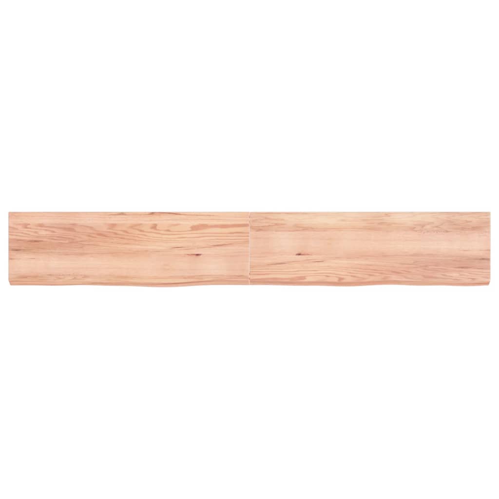 Wandschap 200x30x(2-6)cm behandeld massief eikenhout lichtbruin