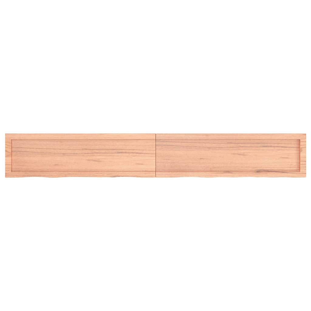 Wandschap 200x30x(2-6)cm behandeld massief eikenhout lichtbruin