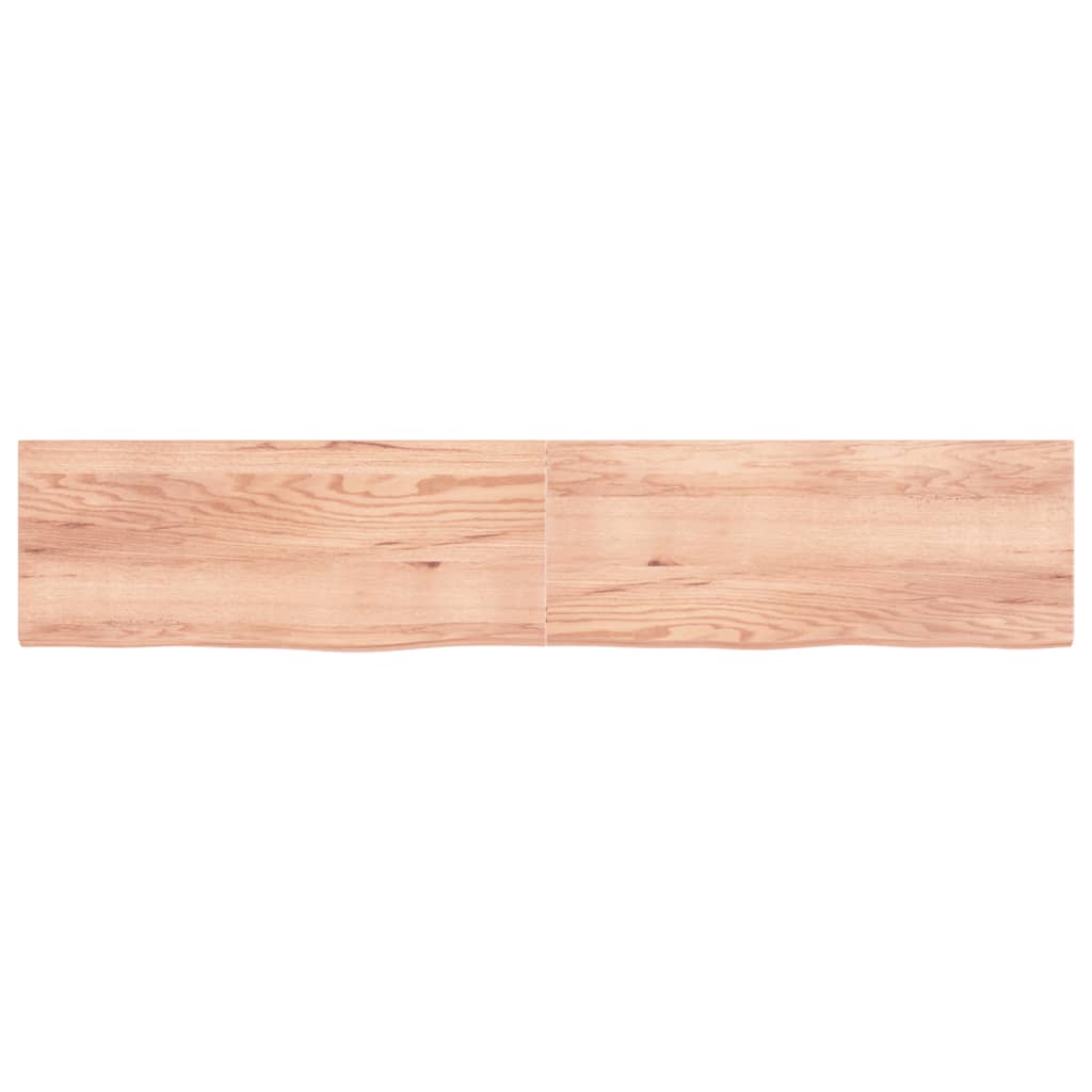 Wandschap 200x40x(2-4)cm behandeld massief eikenhout lichtbruin