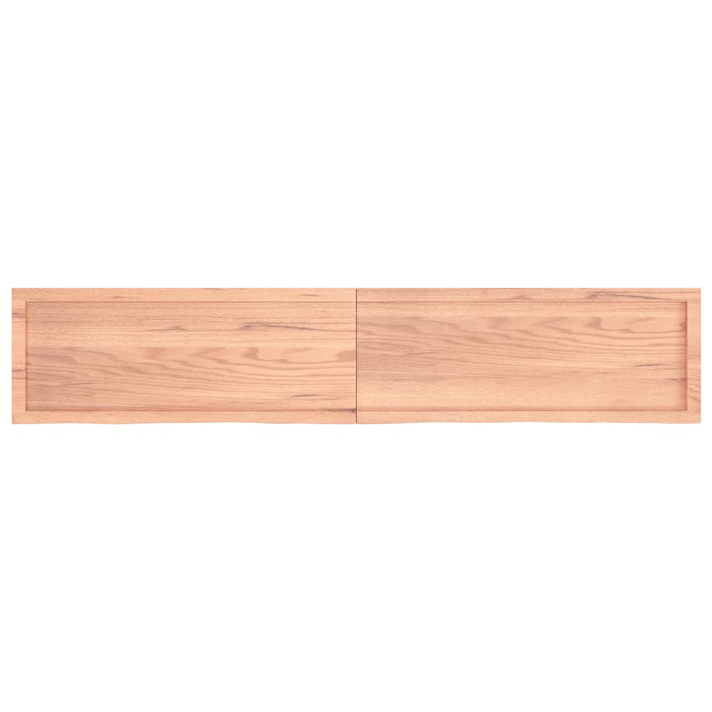 Wandschap 200x40x(2-4)cm behandeld massief eikenhout lichtbruin