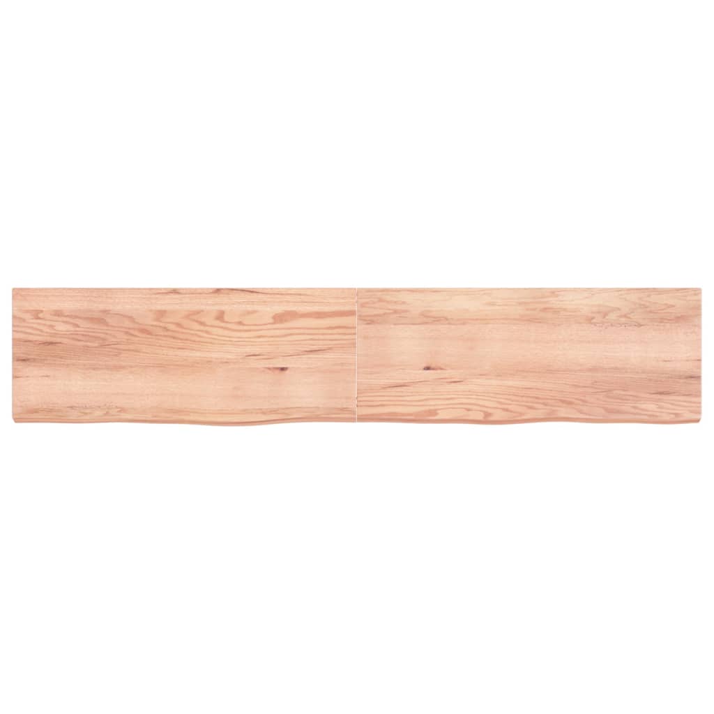 Wandschap 200x40x(2-6)cm behandeld massief eikenhout lichtbruin