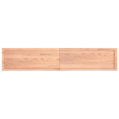 Wandschap 200x40x(2-6)cm behandeld massief eikenhout lichtbruin