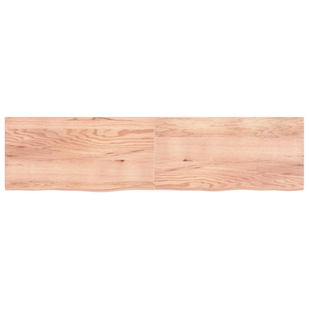 Wandschap 200x50x(2-4)cm behandeld massief eikenhout lichtbruin