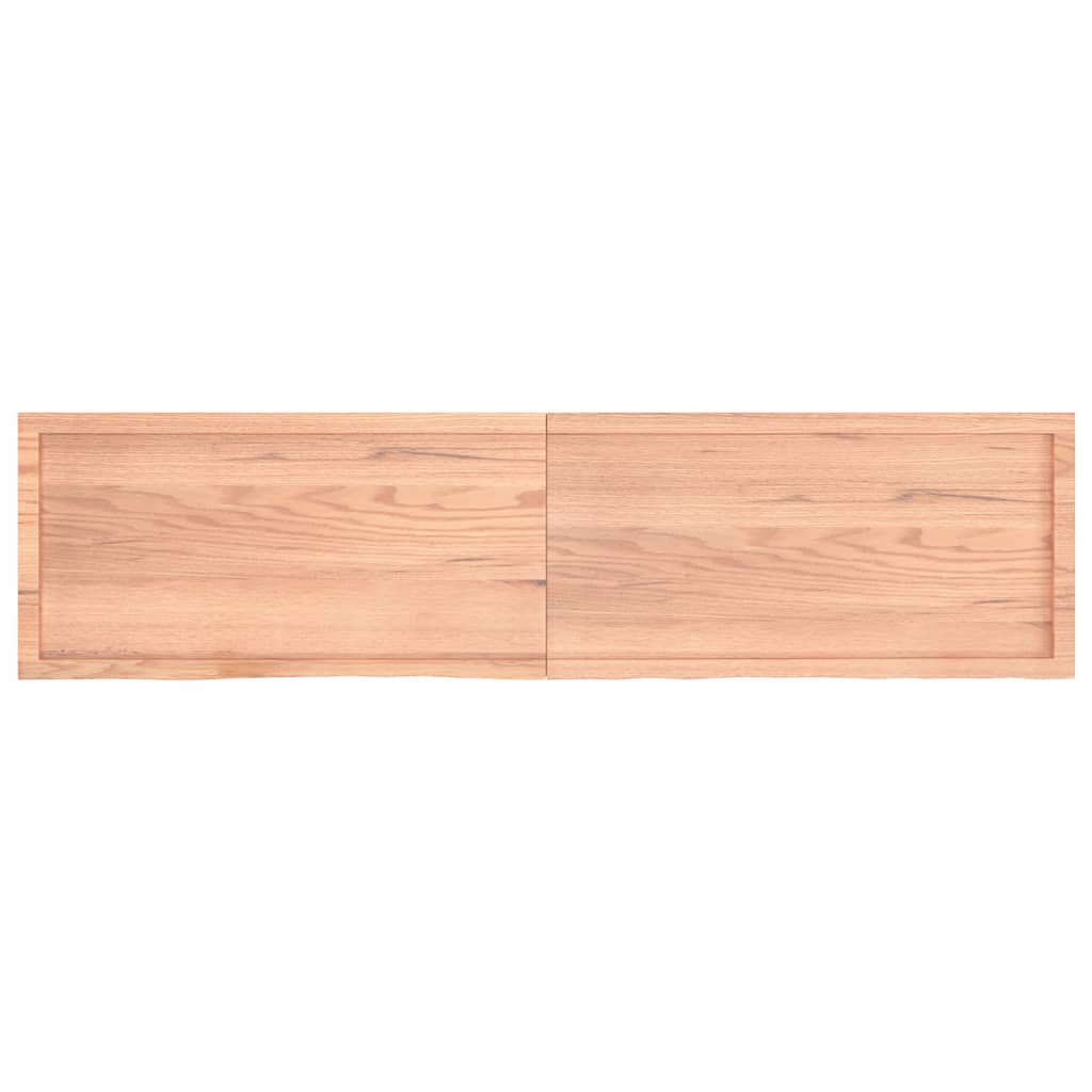 Wandschap 200x50x(2-4)cm behandeld massief eikenhout lichtbruin