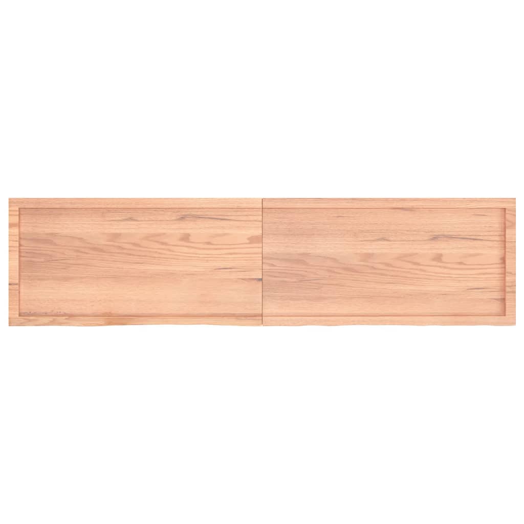 Wandschap 200x50x(2-6)cm behandeld massief eikenhout lichtbruin