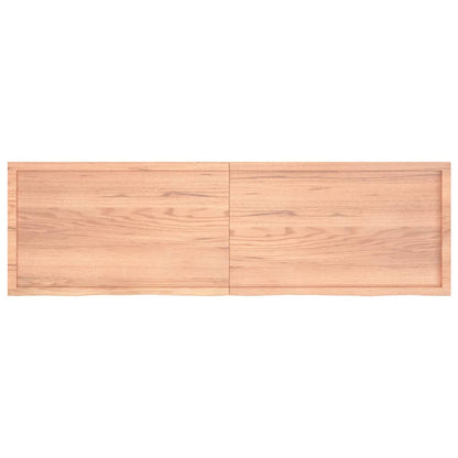 Wandschap 200x60x(2-4)cm behandeld massief eikenhout lichtbruin