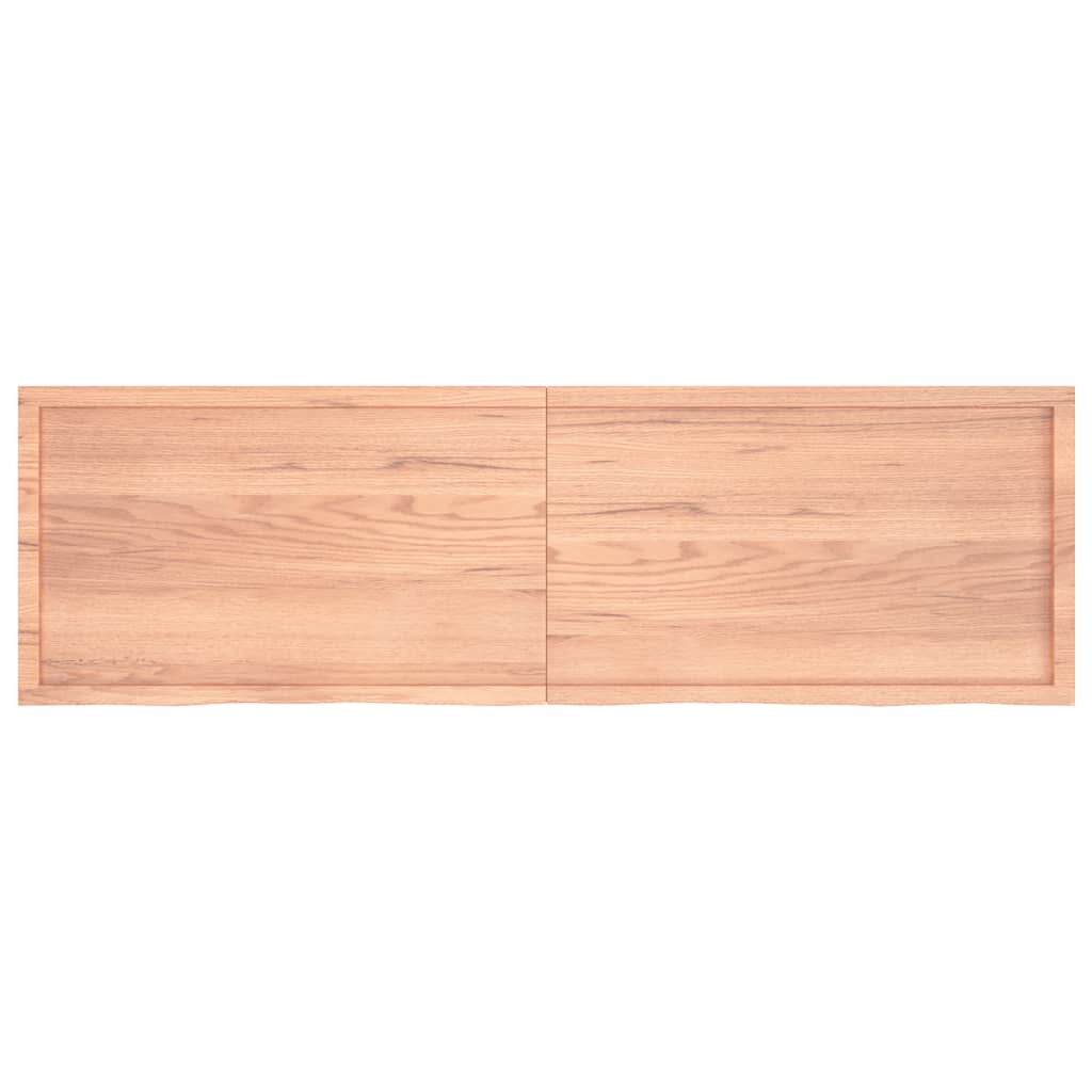 Wandschap 200x60x(2-6)cm behandeld massief eikenhout lichtbruin