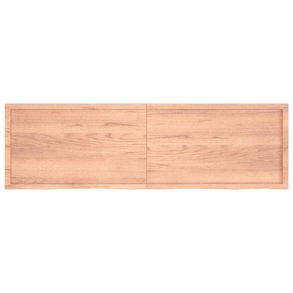 Wandschap 200x60x(2-6)cm behandeld massief eikenhout lichtbruin