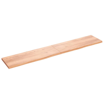 Wandschap 220x40x(2-4)cm behandeld massief eikenhout lichtbruin