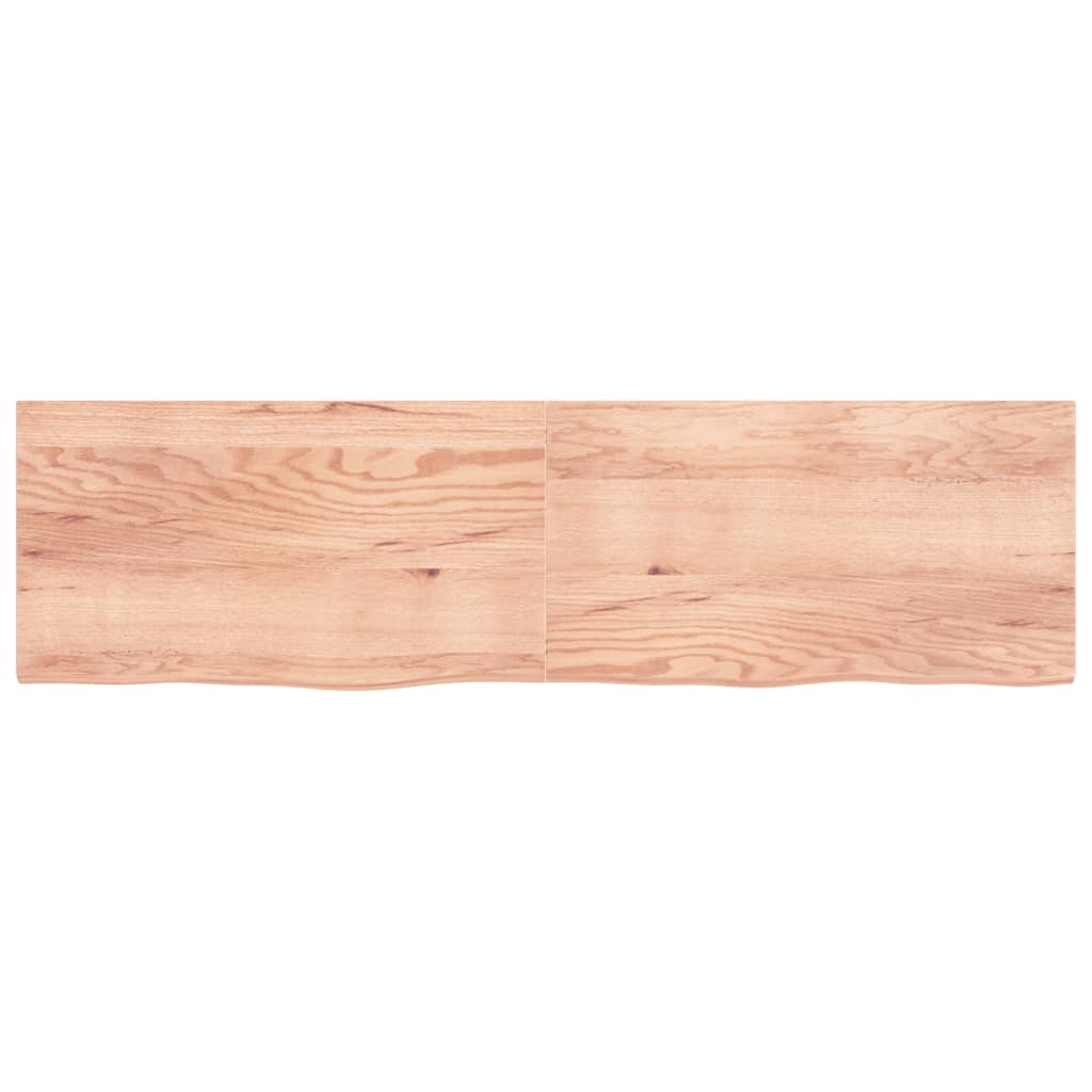 Wandschap 220x60x(2-4)cm behandeld massief eikenhout lichtbruin