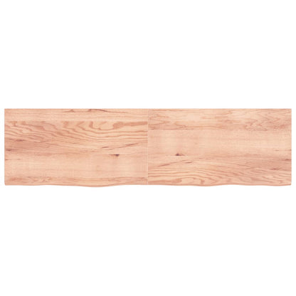 Wandschap 220x60x(2-4)cm behandeld massief eikenhout lichtbruin