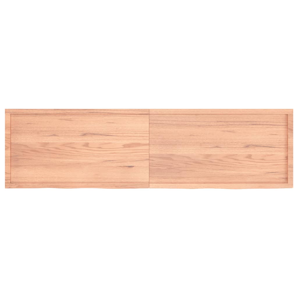 Wandschap 220x60x(2-4)cm behandeld massief eikenhout lichtbruin