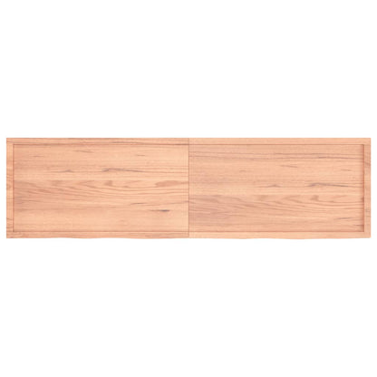 Wandschap 220x60x(2-4)cm behandeld massief eikenhout lichtbruin