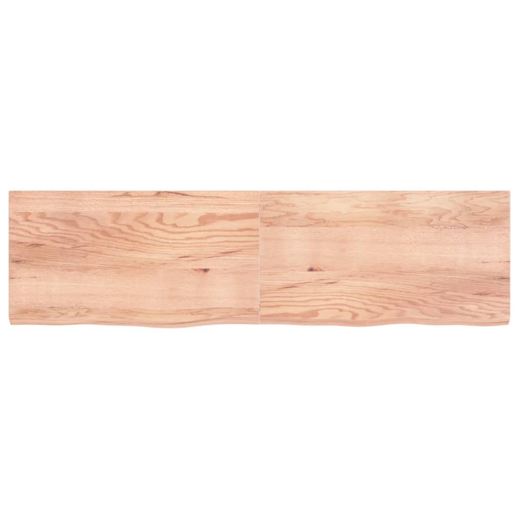 Wandschap 220x60x(2-6)cm behandeld massief eikenhout lichtbruin