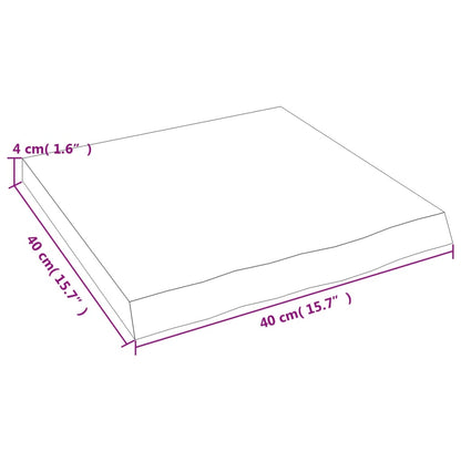 Wastafelblad 40x40x(2-4) cm behandeld massief hout lichtbruin