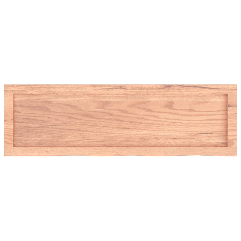 Wastafelblad 100x30x(2-6) cm behandeld massief hout lichtbruin