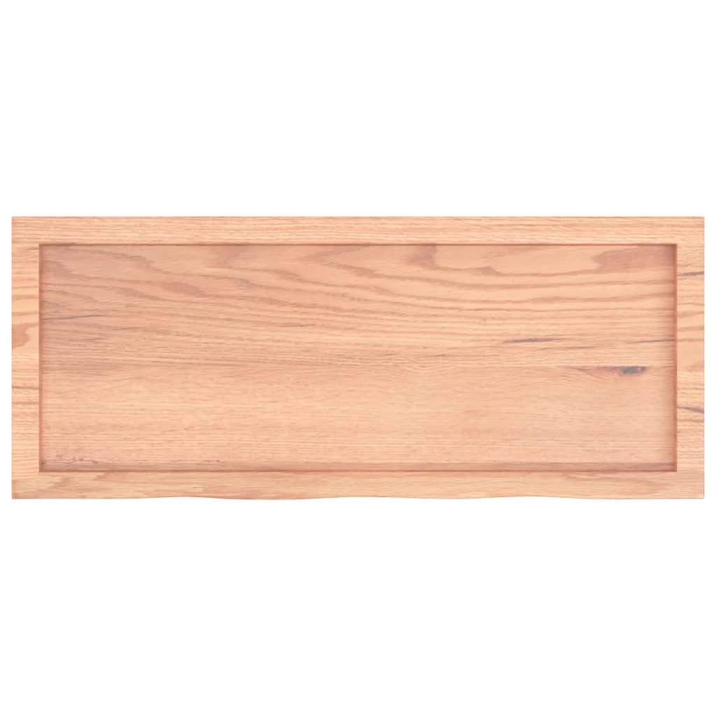 Wastafelblad 100x40x(2-4) cm behandeld massief hout lichtbruin