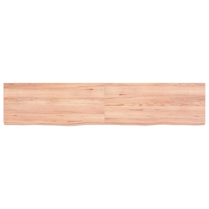 Wastafelblad 140x30x(2-4) cm behandeld massief hout lichtbruin