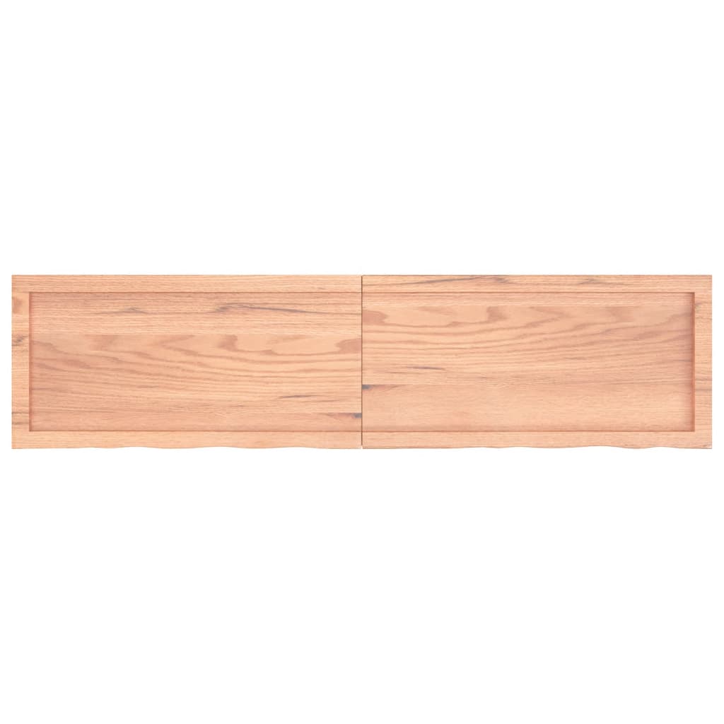 Wastafelblad 160x40x(2-6) cm behandeld massief hout lichtbruin