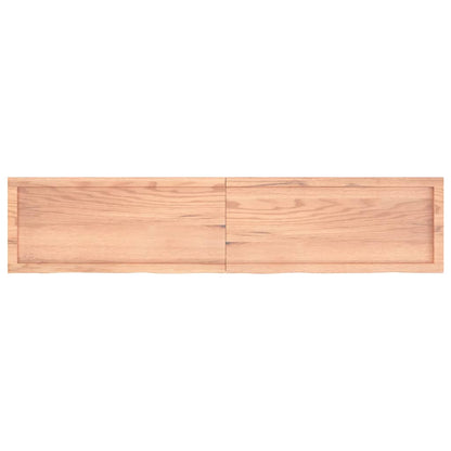 Wastafelblad 180x40x(2-4) cm behandeld massief hout lichtbruin