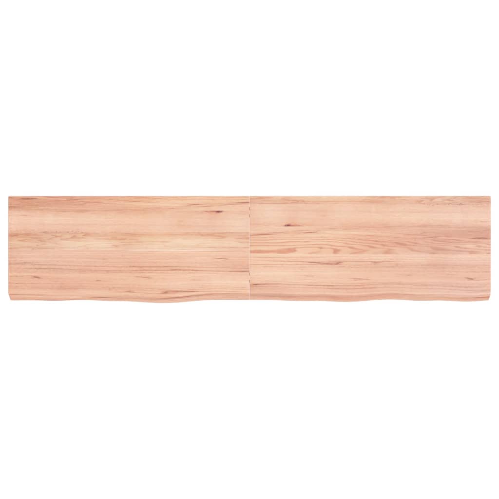 Wastafelblad 180x40x(2-6) cm behandeld massief hout lichtbruin