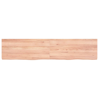 Wastafelblad 180x40x(2-6) cm behandeld massief hout lichtbruin