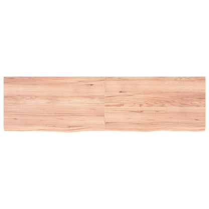 Wastafelblad 180x50x(2-4) cm behandeld massief hout lichtbruin