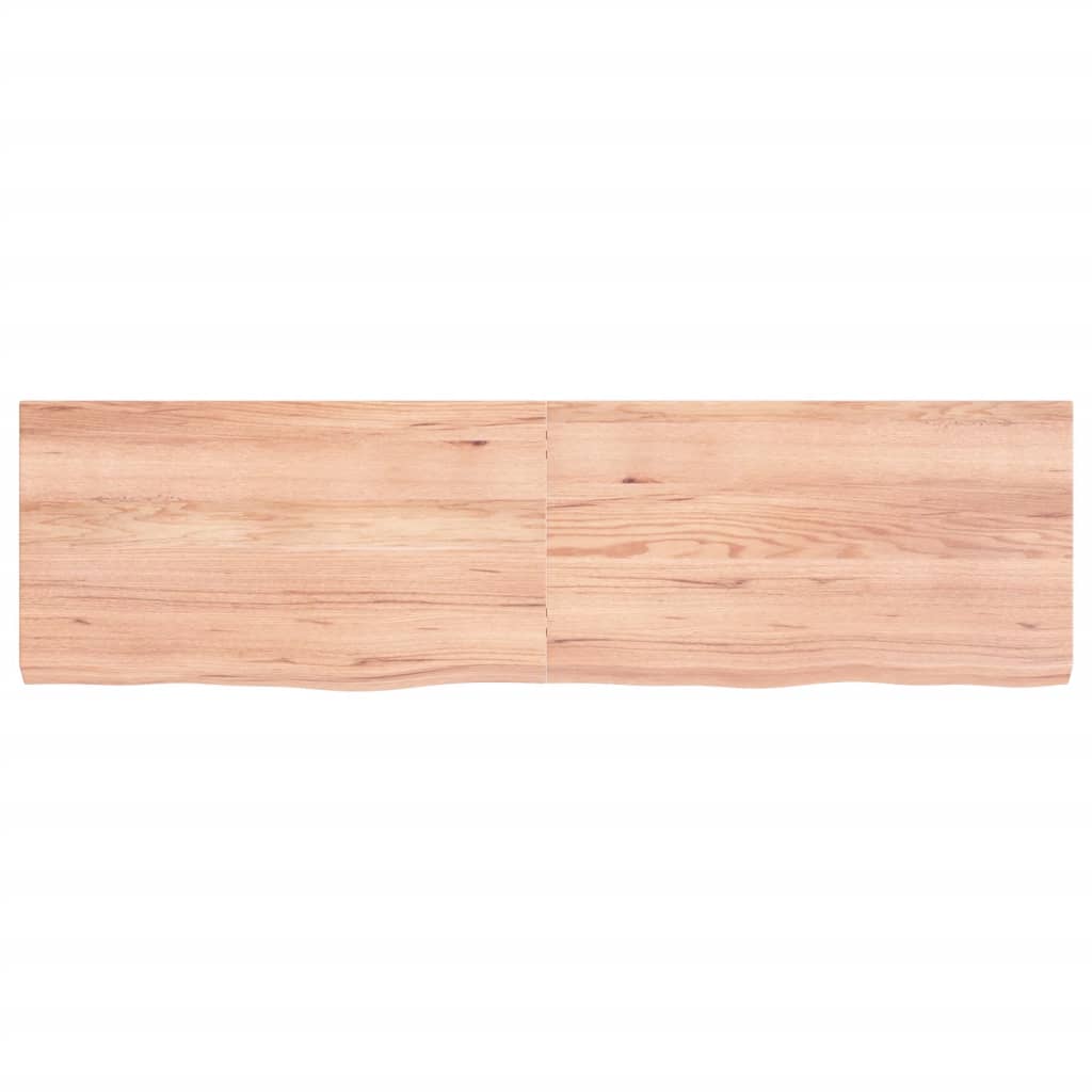 Wastafelblad 180x50x(2-6) cm behandeld massief hout lichtbruin