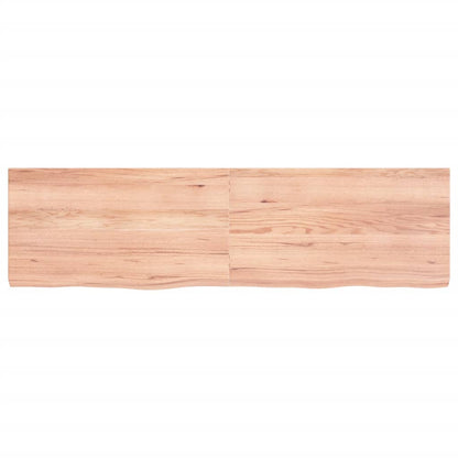 Wastafelblad 180x50x(2-6) cm behandeld massief hout lichtbruin