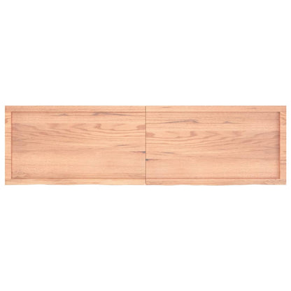 Wastafelblad 180x50x(2-6) cm behandeld massief hout lichtbruin