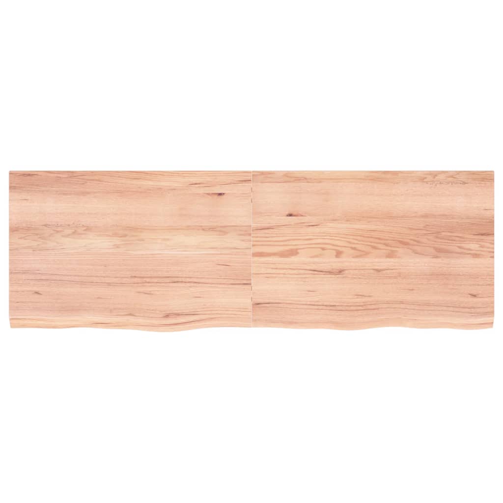 Wastafelblad 180x60x(2-4) cm behandeld massief hout lichtbruin